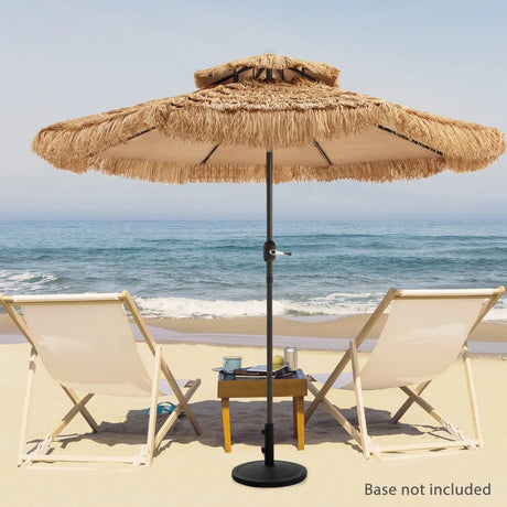Straw Parasol with 8 Ribs for Pool Beach Yard 270 x 270 x 253 cm Light Brown