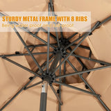 Straw Parasol with 8 Ribs for Pool Beach Yard 270 x 270 x 253 cm Light Brown