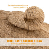 Straw Parasol with 8 Ribs for Pool Beach Yard 270 x 270 x 253 cm Light Brown