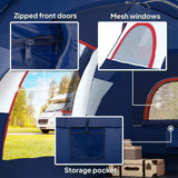 Outsunny 5-6 Man Camping Tent, Tunnel Tent, Water Resistant Hiking Shelter with Groundsheet and Carry Bag, Navy Blue