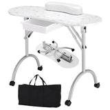 Manicure Nail Table Portable Station Desk Spa Beauty Salon Equipment 2 Color-White