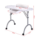 Manicure Nail Table Portable Station Desk Spa Beauty Salon Equipment 2 Color-White