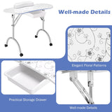 Manicure Nail Table Portable Station Desk Spa Beauty Salon Equipment 2 Color-White