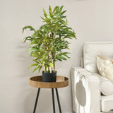 HOMCOM Artificial Plants Bamboo Tree in Pot Desk Fake Plants for Home Indoor Decor, 15x15x60cm, Green