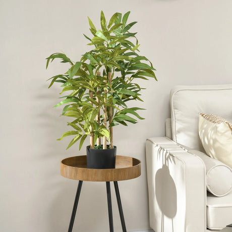 HOMCOM Artificial Plants Bamboo Tree in Pot Desk Fake Plants for Home Indoor Decor, 15x15x60cm, Green