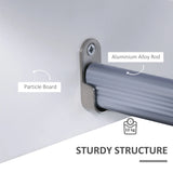 HOMCOM Wall Mounted Coat Hanger Hooks Rack Stand Hallway Coat Rack Rail & Storage Shelf Hanging Coat Organizer (White)