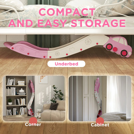 AIYAPLAY Kids Slide for Bed, Sofa, with Extended Length, Easy to assemble and Store, Pink