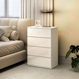 HOMCOM High Gloss Chest of Drawers, 4-Drawer Storage Cabinets, Modern Dresser for Bedroom, White