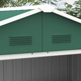 Outsunny 6.5ft x 3.5ft Metal Garden Storage Shed for Outdoor Tool Storage with Double Sliding Doors and 4 Vents, Green