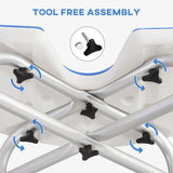 HOMCOM 39-51.5cm 'U' Seat Padded Shower Stool - Dark Blue
