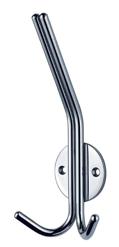 DOUBLE HAT & COAT HOOK - 182MM - FACE FIX_x005F
 - BRIGHT STAINLESS STEEL - EACH