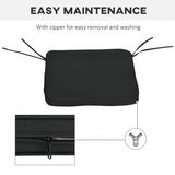 Outsunny Set of 6 Chair Cushion Seat Pads Dining Chair w/ Straps Indoor Outdoor Removable Tie On Garden Patio, Black