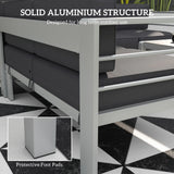 Outsunny Five-Piece Aluminium Garden Sofa Set, with Glass-Top Table - Grey