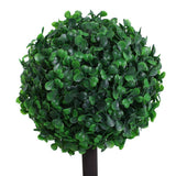 Outsunny Set of 2 Artificial Boxwood Ball Topiary Trees Potted Decorative Plant Outdoor and Indoor Décor (67cm)