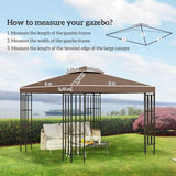 Outsunny 3x3 m Double-Tier Canopy Top Replacement-Coffee