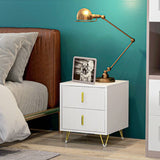 HOMCOM Elegant Chest of Two Drawers - White/Gold-Tone