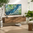 HOMCOM Floating TV Unit, 150 cm Wall Mounted TV Stand Cabinet with Shelves and Doors, Entertainment Media Console for Living Room, Bedroom, Rustic Brown