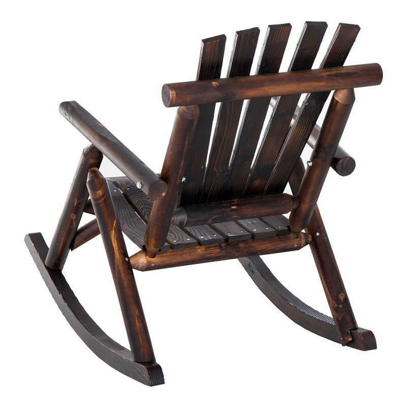 Outsunny Outdoor Fir Wood Rustic Patio Adirondack Rocking Chair Traditional Rustic Style & Pure Comfort