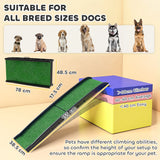 PawHut Foldable Dog Ramp with Artificial Anti-slip Surface, Portable & Lightweight, for Cars, Home, 155 x 38.5 x 15.5 cm