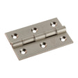 76 X 50 X 2.5MM DOUBLE PHOSPHOR BRONZE WASHERED BUTT HINGE C/W SCREWS (PAIR) - SATIN NICKEL - 76 x 50 x 2.5mm - PAIR