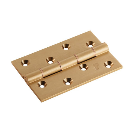 102 X 67 X 4MM DOUBLE PHOSPHOR BRONZE WASHERED BUTT HINGE C/W SCREWS (PAIR) - SATIN BRASS - 102 x 67 x 4mm - PAIR