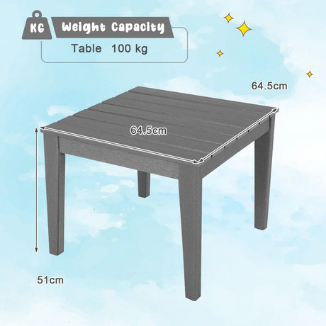25.5 Inch Square Kids Activity Play Table-Gray