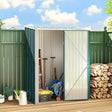 Outsunny 5.3 x 3.1ft Corrugated Steel Garden Shed - Green