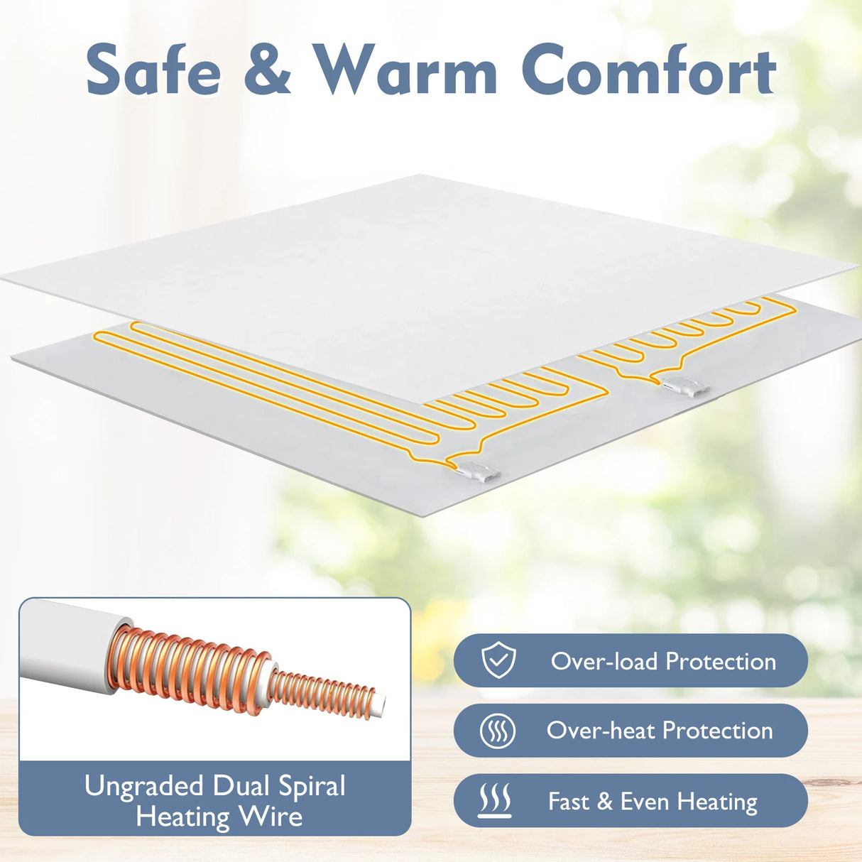 Heated Mattress Pad with 8 Temp Settings and Timing Function-L