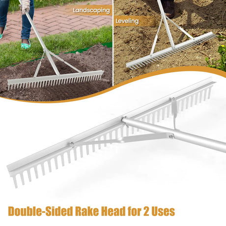 Aluminum Rake with 36" Wide Rake Head and 68" Long Handle
