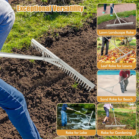Aluminum Rake with 36" Wide Rake Head and 68" Long Handle
