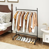 Heavy-Duty Metal Clothes Rack for Display and Storage-Black