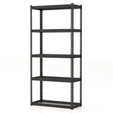 5-Tier Metal Shelving Unit with Anti-slip Foot Pad Height Adjustable Shelves for Garage-M