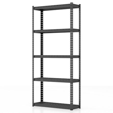 5-Tier Metal Shelving Unit with Anti-slip Foot Pad Height Adjustable Shelves for Garage-S