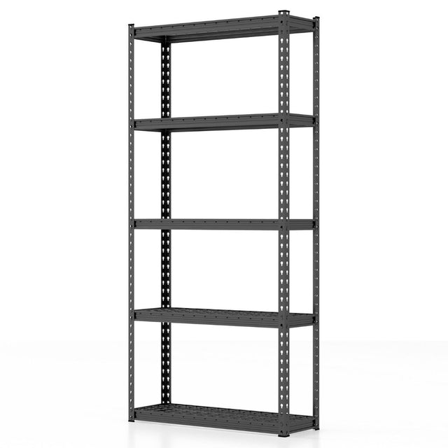 5-Tier Metal Shelving Unit with Anti-slip Foot Pad Height Adjustable Shelves for Garage-S