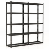5-Tier Metal Shelving Unit with Anti-slip Foot Pad Height Adjustable Shelves for Garage-M