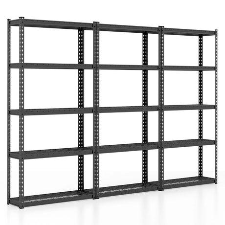 5-Tier Metal Shelving Unit with Anti-slip Foot Pad Height Adjustable Shelves for Garage-S