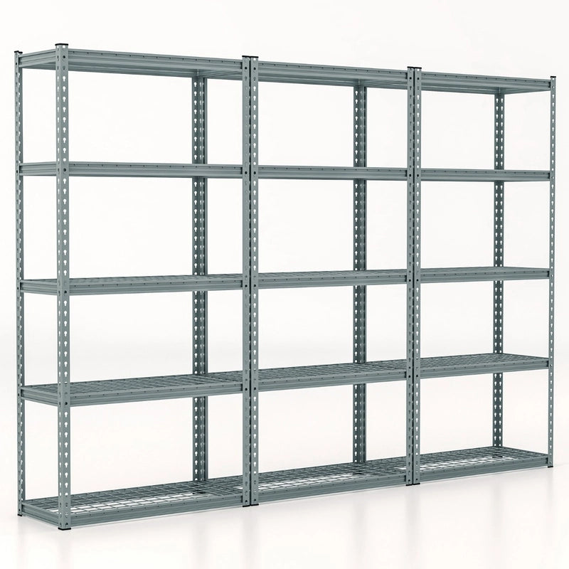 Heavy Duty Wire Storage Racks with Anti-slip Foot Pad for Warehouse Kitchen-Grey