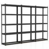 5-Tier Metal Shelving Unit with Anti-slip Foot Pad Height Adjustable Shelves for Garage-M