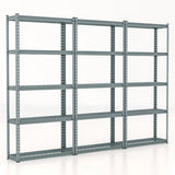 5-Tier Metal Shelving Unit with Anti-slip Foot Pad for Warehouse Kitchen-Grey