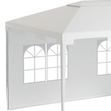 Outsunny 3 x 4 m Garden Gazebo Shelter Marquee Party Tent with 2 Sidewalls for Patio Yard Outdoor - White