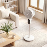 HOMCOM 20 dB Silent Standing Fan for Bedroom, 39in Pedestal Fan with Remote, Oscillating, 8 Speeds, Adjustable Height, White