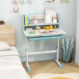 Height Adjustable Kids Study Desk with Tilt Desktop-Blue