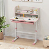 Height Adjustable Kids Study Desk with Tilt Desktop-Pink