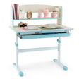 Height Adjustable Kids Study Desk with Tilt Desktop-Blue