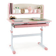 Height Adjustable Kids Study Desk with Tilt Desktop-Pink