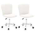 Height-adjustable Ergonomic Chair wIth Wheels  for Adults and Teenangers-White