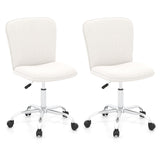Height-adjustable Ergonomic Chair wIth Wheels  for Adults and Teenangers-White