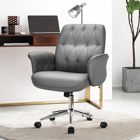 Modern Ergonomic Leisure Chair with Padded Armrests