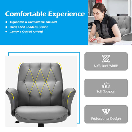 Modern Ergonomic Leisure Chair with Padded Armrests