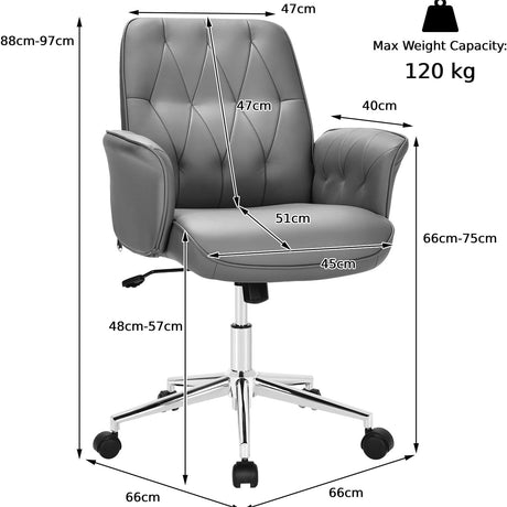 Modern Ergonomic Leisure Chair with Padded Armrests
